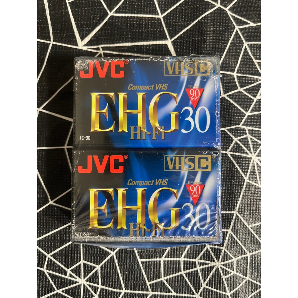 JVC EHG Hi-Fi Compact VHS-C 30 Minute Video Cassette 2 Pack TC-30EHGBH2 Sealed